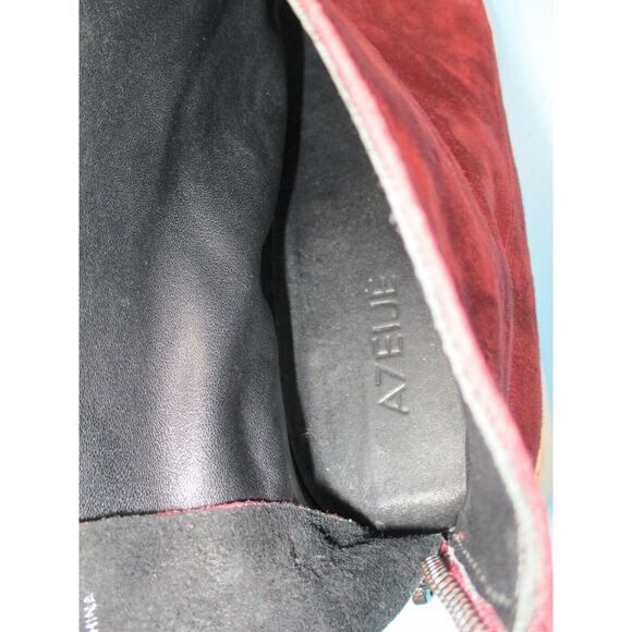 A7EIJE women's suede zip up boots /High tops Plum Burgandy -size M - Picture 9 of 10